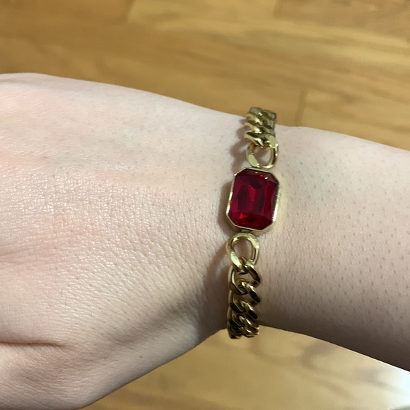 Ruby Gold Chain Bracelet and Necklace Set - Picture 11 of 17